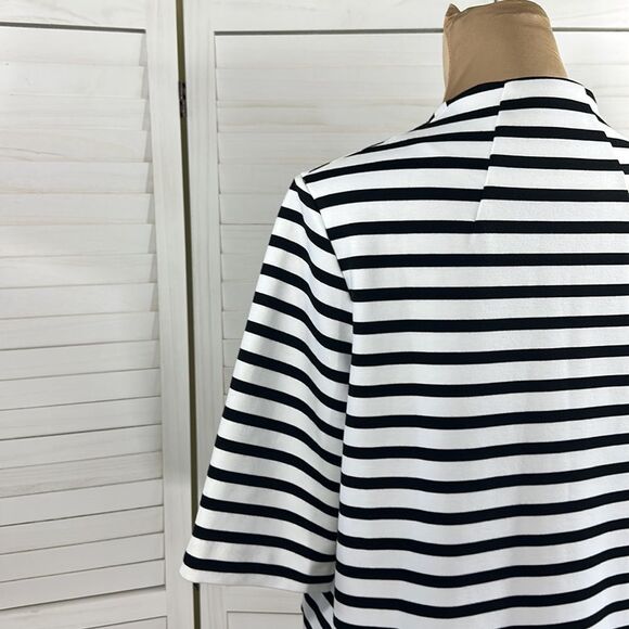 Chico's Jacket Size 1 (8) Ponte Striped Black & White - Picture 10 of 16
